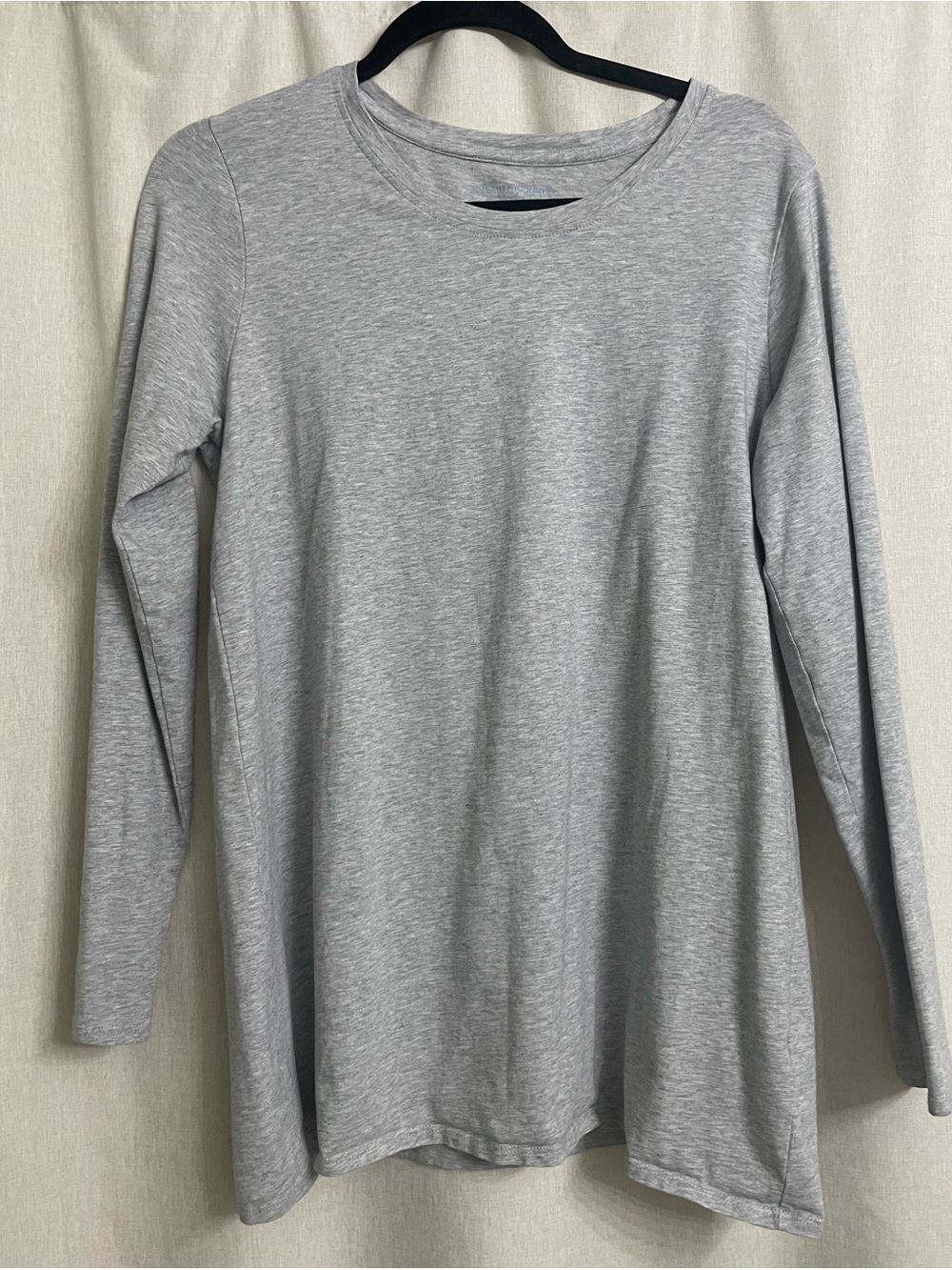 Soft Surroundings Pima Cotton Gray Long Sleeve Tunic Top Medium